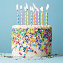 Bunte Geburtstagskerzen mit Haltern, 12 Stück